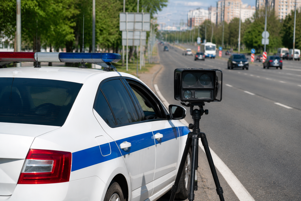 Перевищення швидкості штраф – радар фіксує автомобіль на дорозі