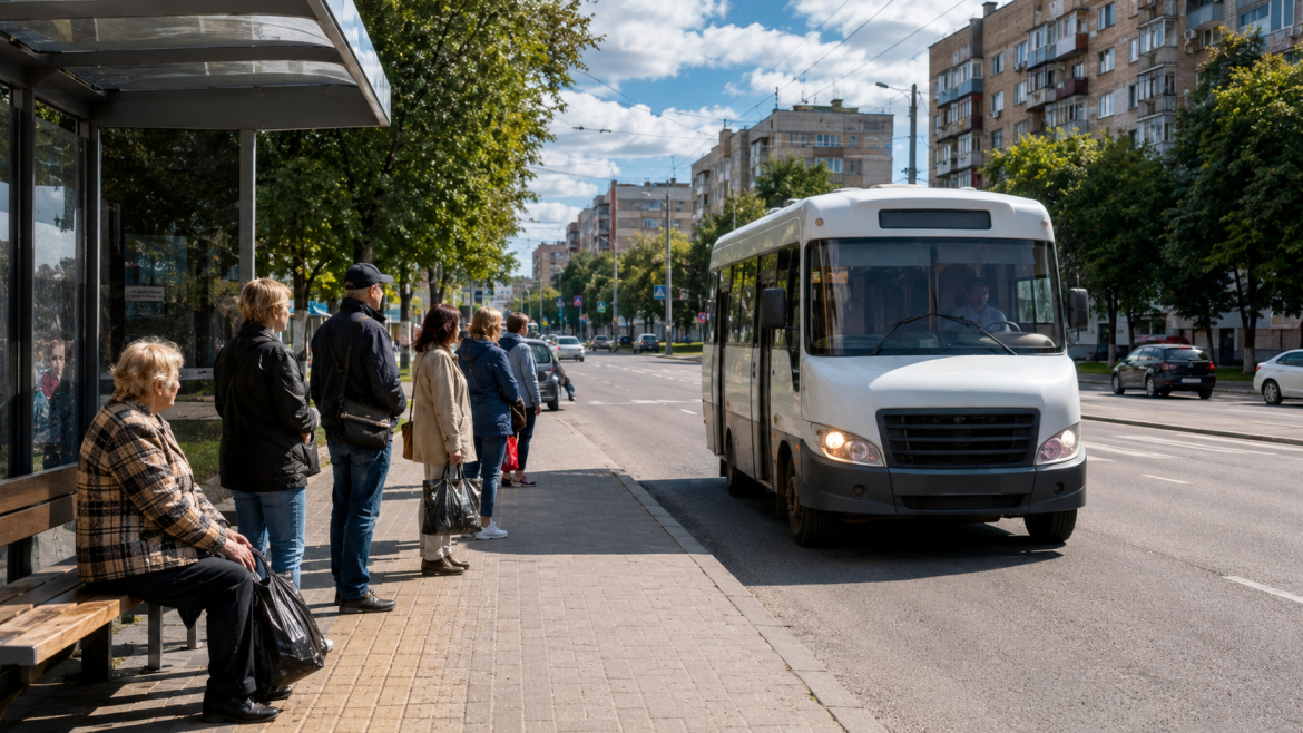 Зупинка маршрутки 61 у Сумах